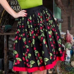 Pinup Couture Jenny Skirt in Cherry Print